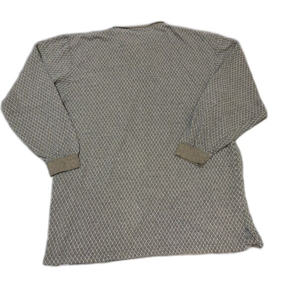 Vtg Chereskin Polo XXL Gray Diamond Print Long Sleeve Textured Knit Casual Retro - Picture 3 of 5
